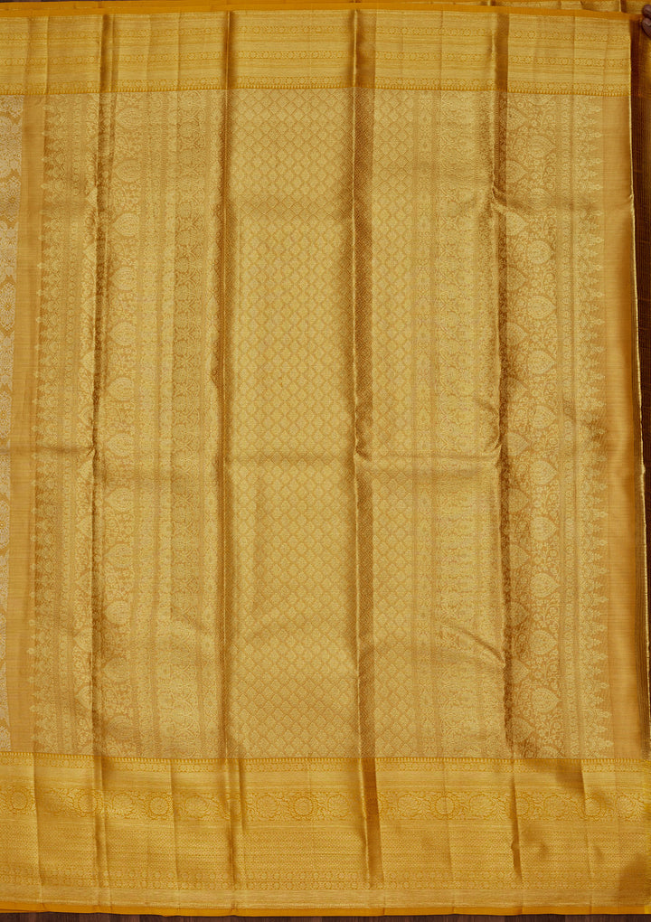 Mustard Zariwork Tissue Silk Saree