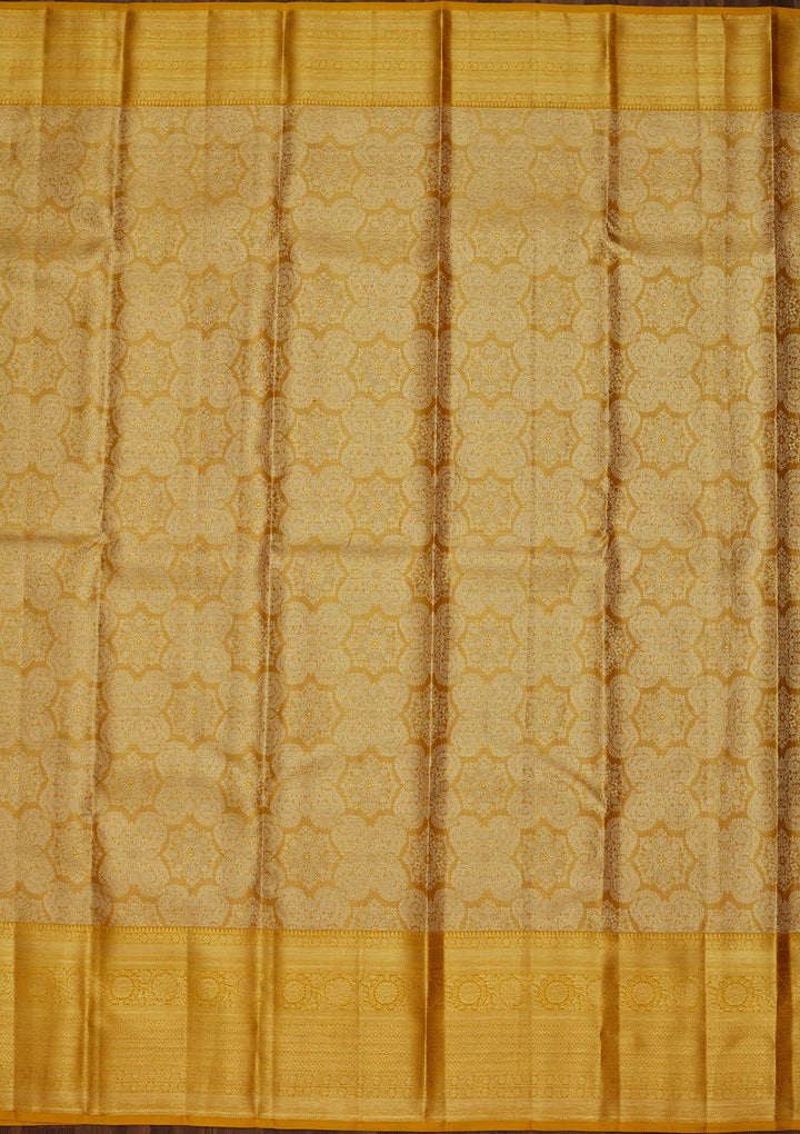 Mustard Zariwork Tissue Silk Saree