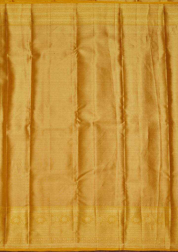 Mustard Zariwork Tissue Silk Saree