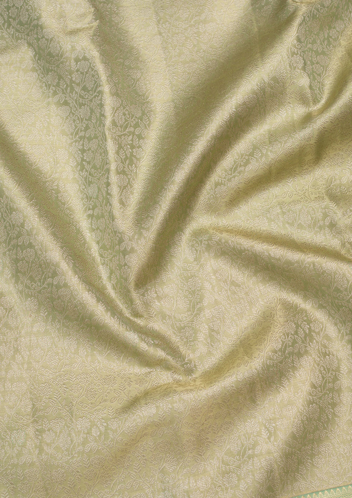 Pista Green Zariwork Tissue Silk Saree