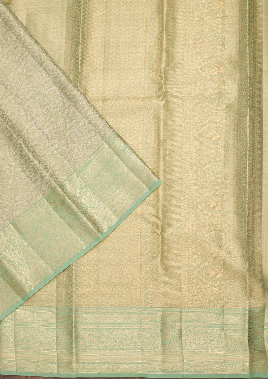 Pista Green Zariwork Tissue Silk Saree