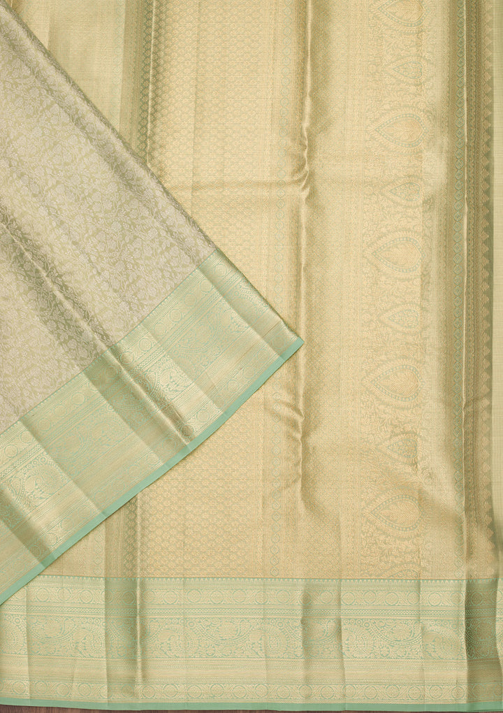 Pista Green Zariwork Tissue Silk Saree