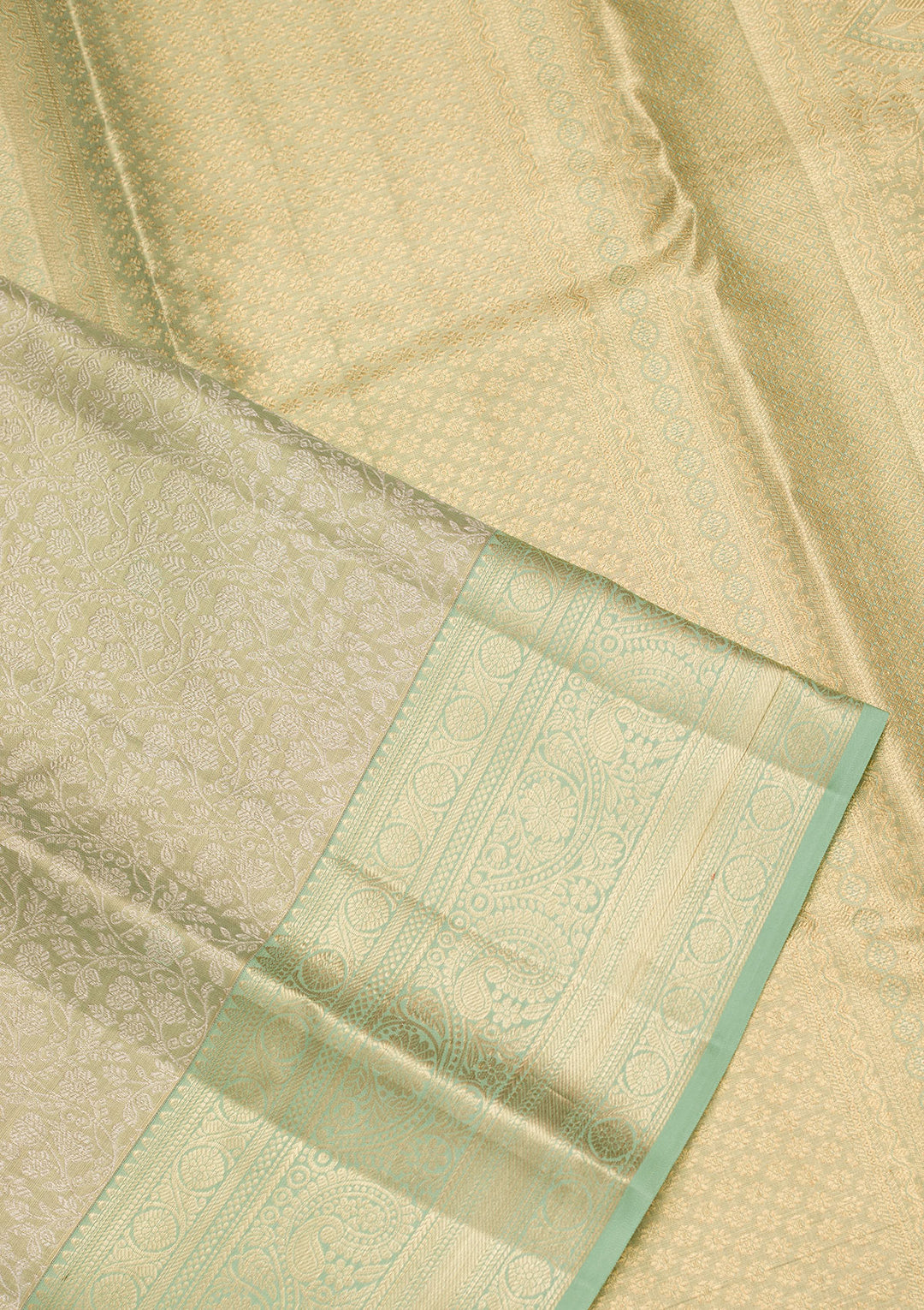 Pista Green Zariwork Tissue Silk Saree