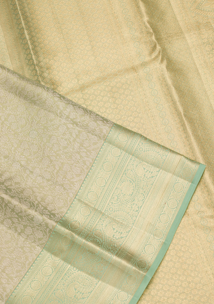 Pista Green Zariwork Tissue Silk Saree
