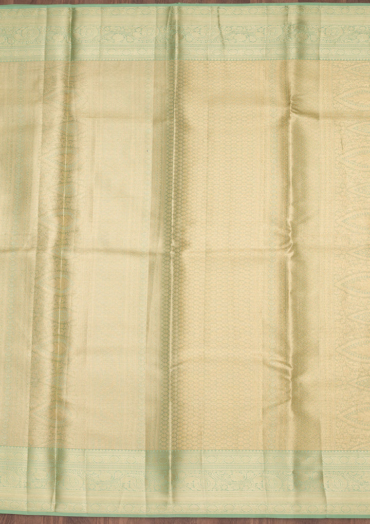 Pista Green Zariwork Tissue Silk Saree
