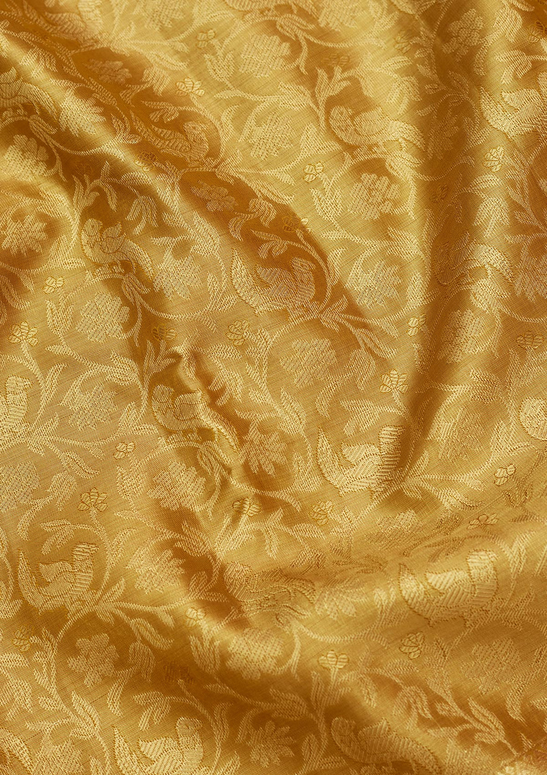 Gold Silk Jaal Saree With Matching Blouse Piece