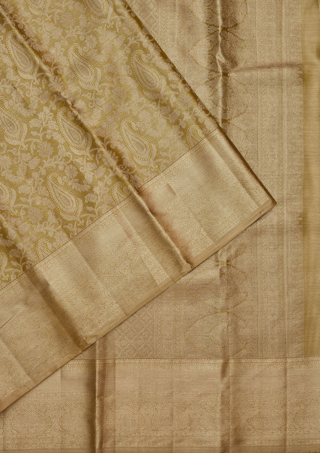 Pista Green Silk Jaal Zariwork Saree With Matching Blouse Piece