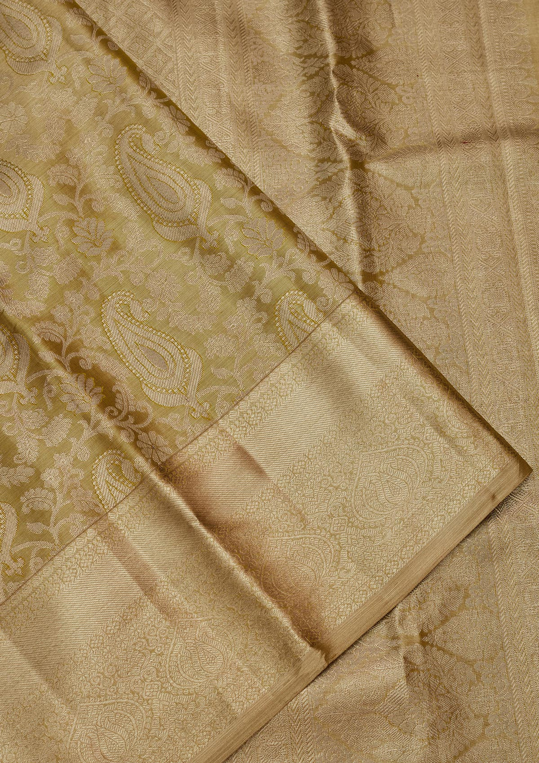 Pista Green Silk Jaal Zariwork Saree With Matching Blouse Piece
