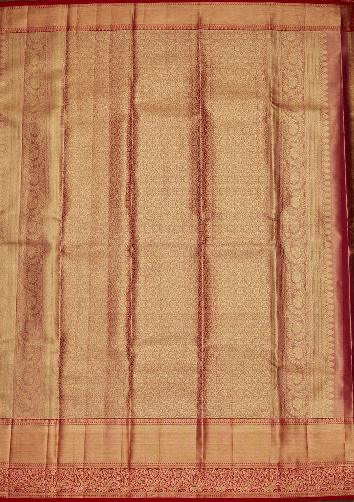 Onion Pink Zariwork Tissue Silk Saree