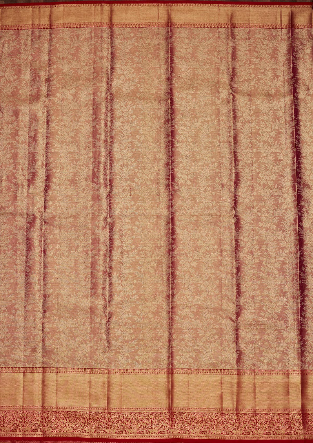 Onion Pink Zariwork Tissue Silk Saree