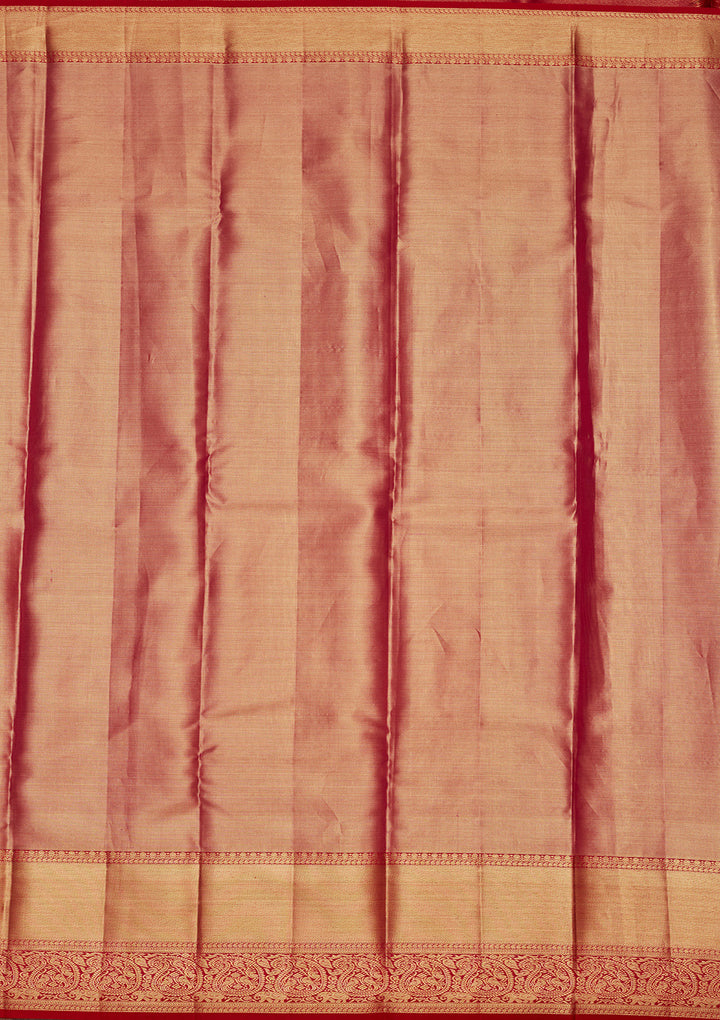 Onion Pink Zariwork Tissue Silk Saree
