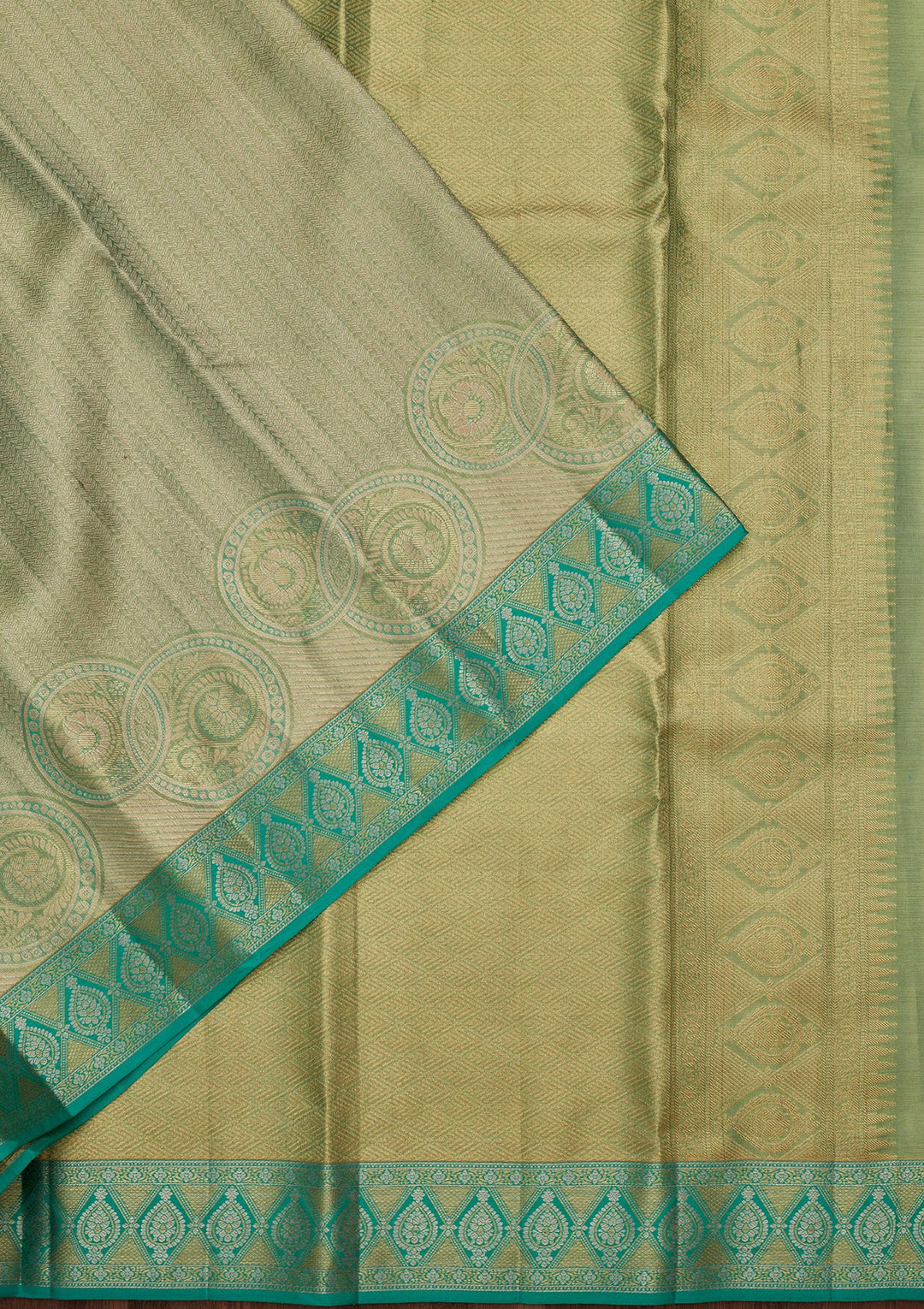 Pista Green Zariwork Tissue Silk Saree