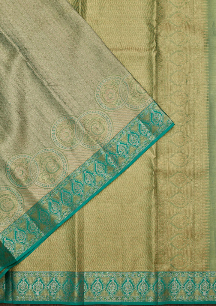 Pista Green Zariwork Tissue Silk Saree