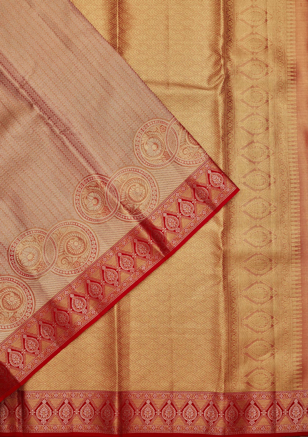 Rust Zariwork Tissue Silk Saree