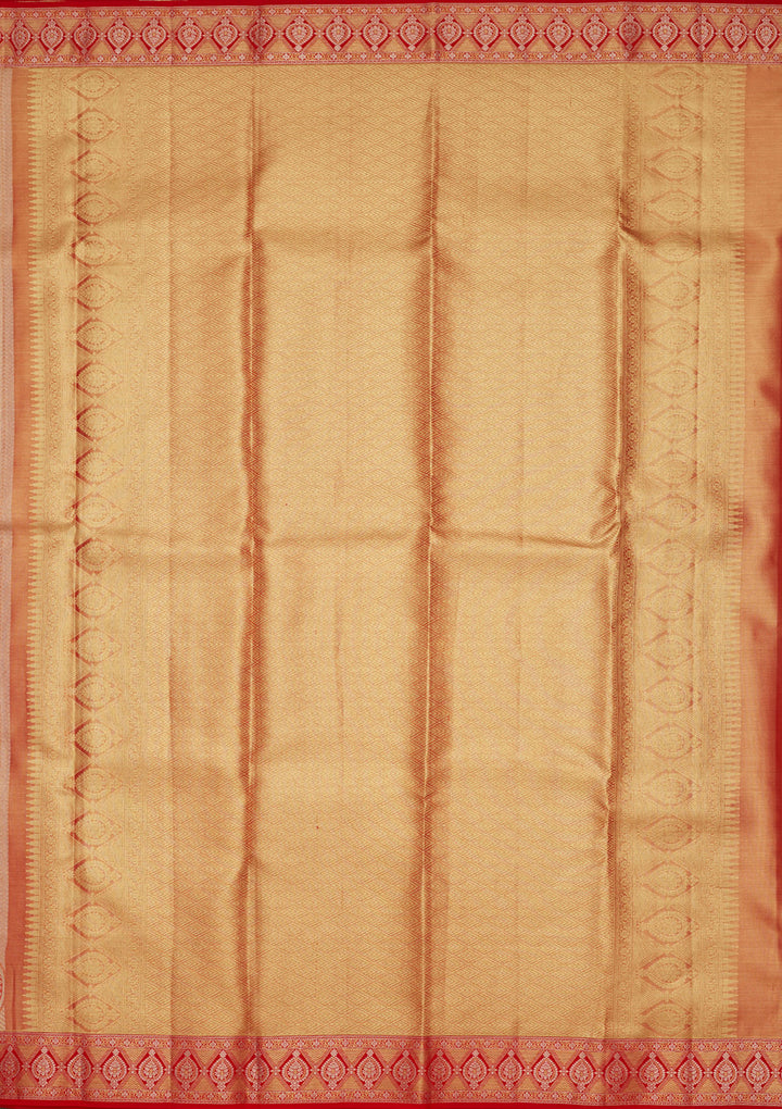 Rust Zariwork Tissue Silk Saree