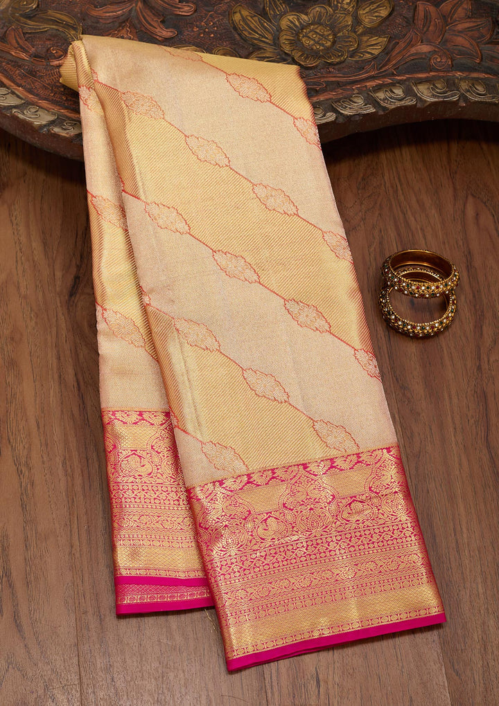 Multi Tissue Jaal Saree With Matching Blouse Piece