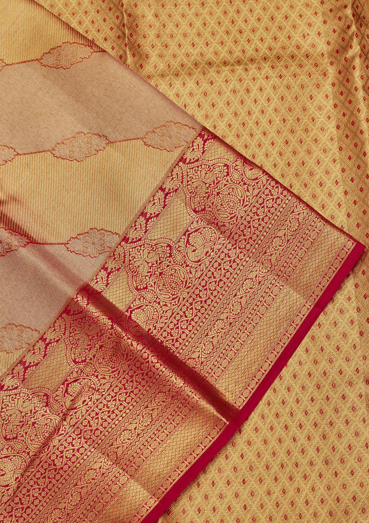 Multi Tissue Jaal Saree With Matching Blouse Piece