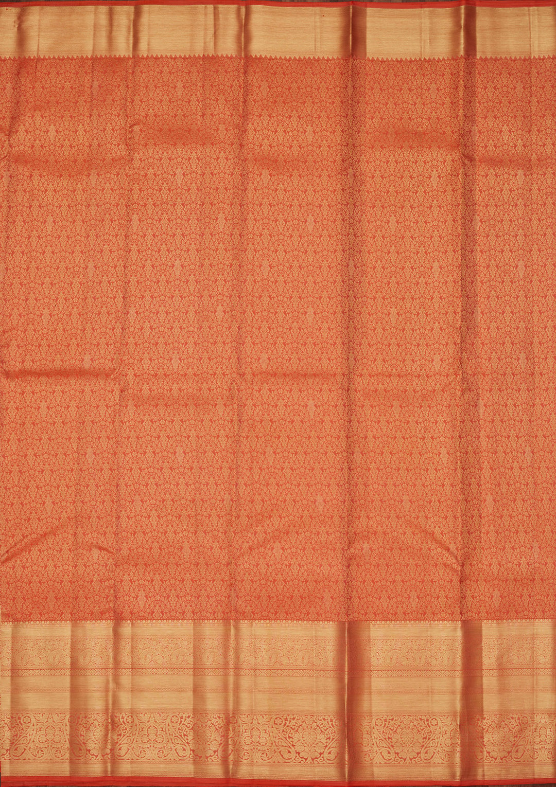 Rust Silk Jaal Saree With Matching Blouse Piece