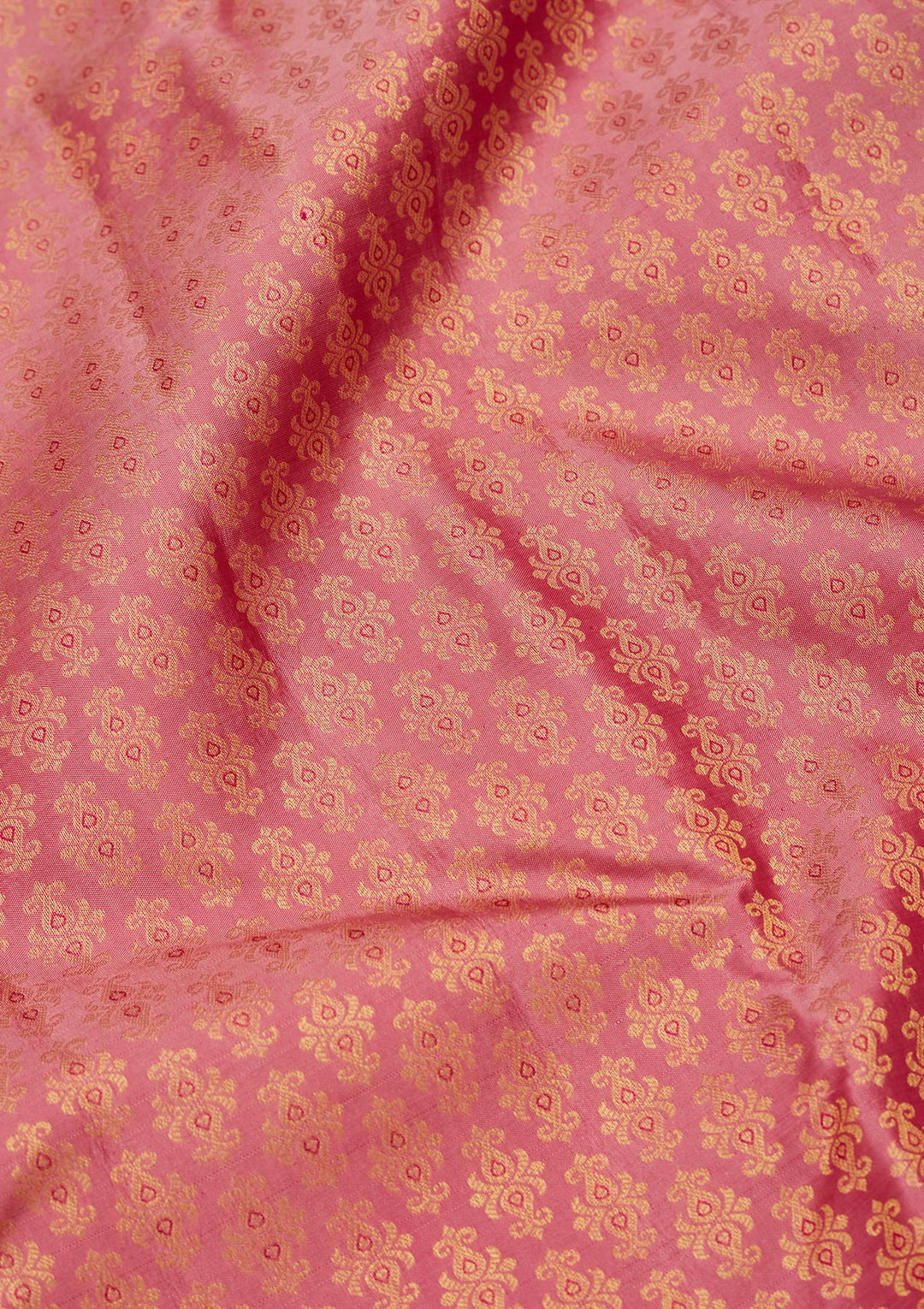 Onion Pink Silk Jaal Saree With Matching Blouse Piece