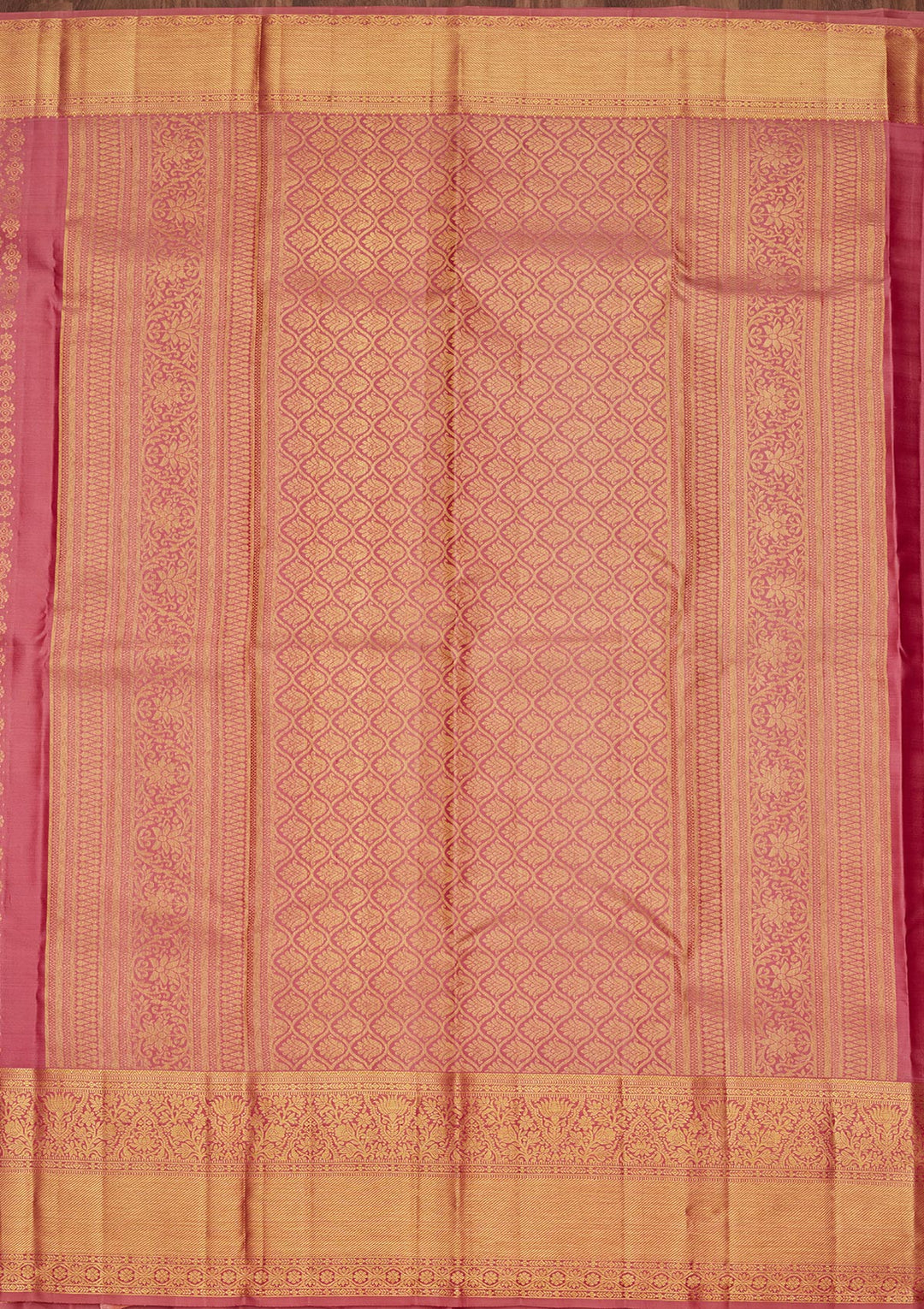 Onion Pink Silk Jaal Saree With Matching Blouse Piece