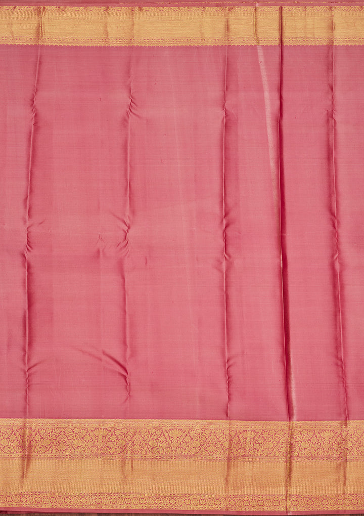 Onion Pink Silk Jaal Saree With Matching Blouse Piece