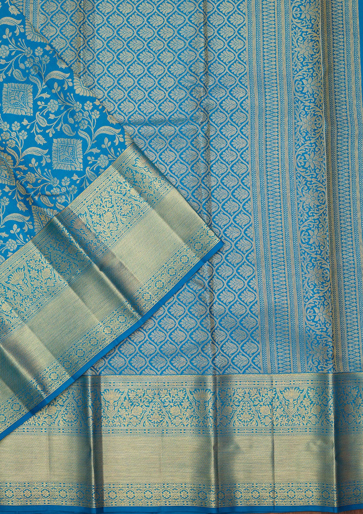 Royal Blue Zariwork Pure Silk Saree