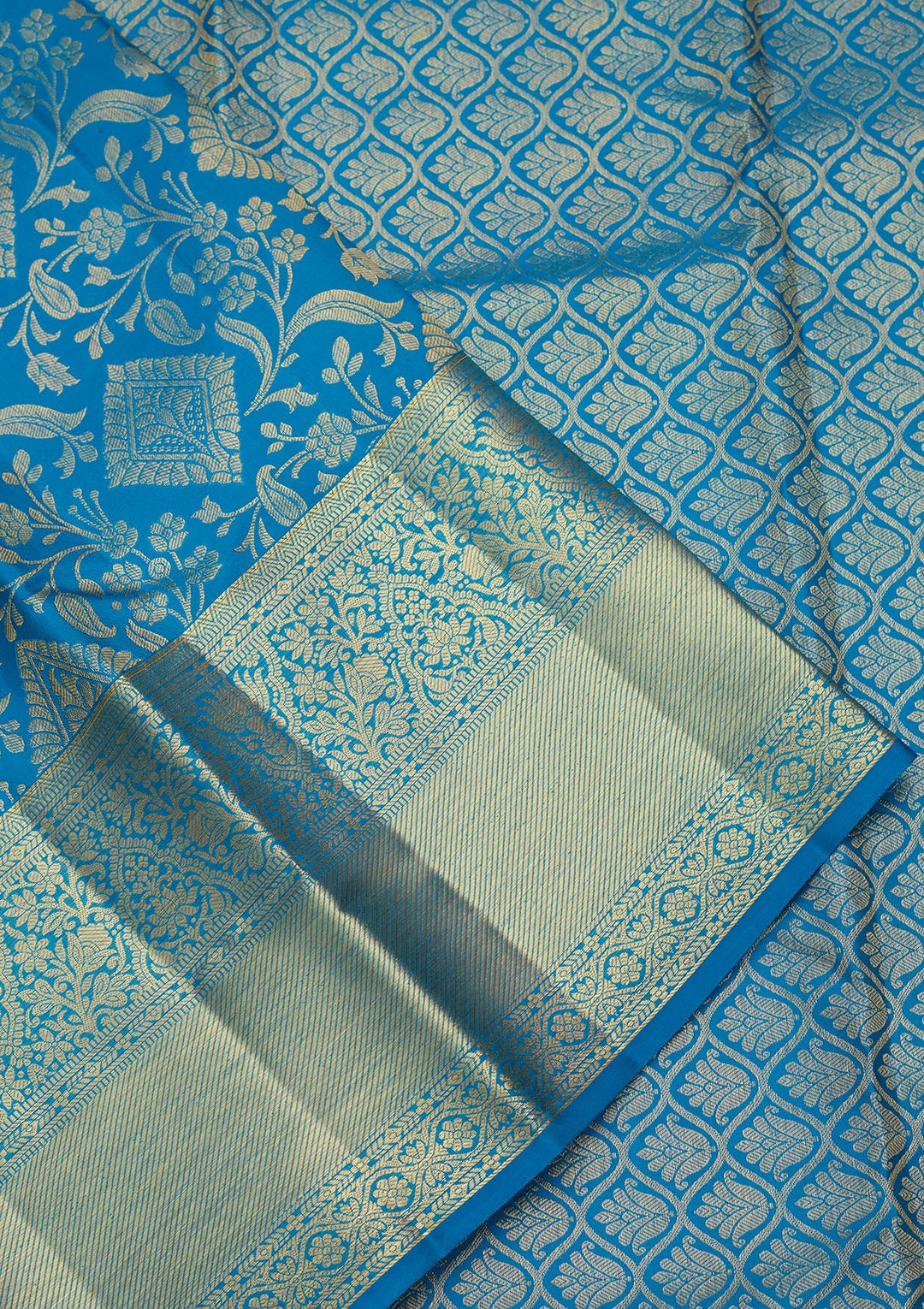 Royal Blue Zariwork Pure Silk Saree