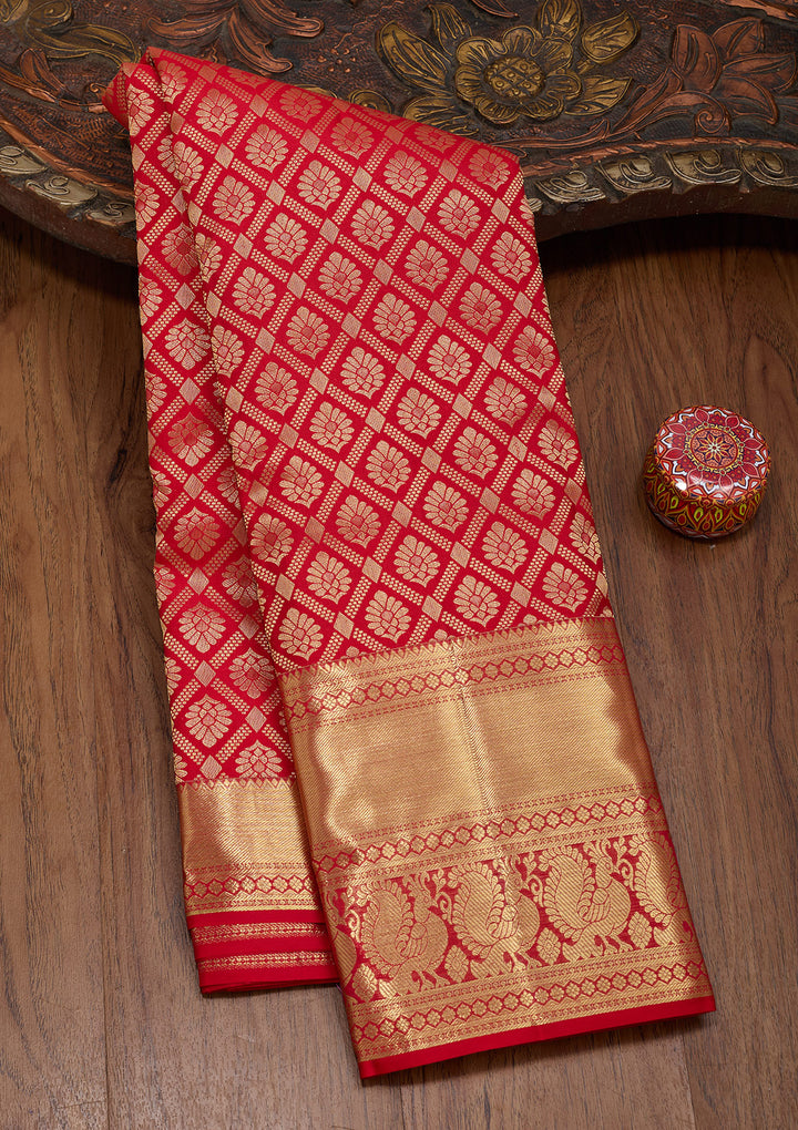 Red Zariwork Pure Silk Saree