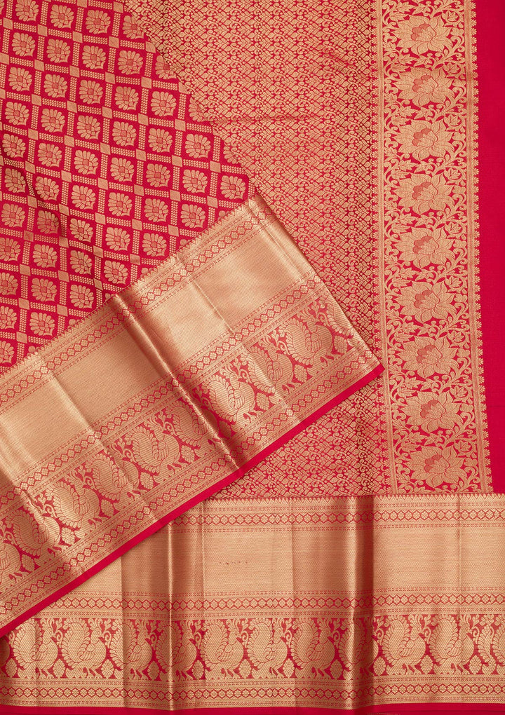 Red Zariwork Pure Silk Saree