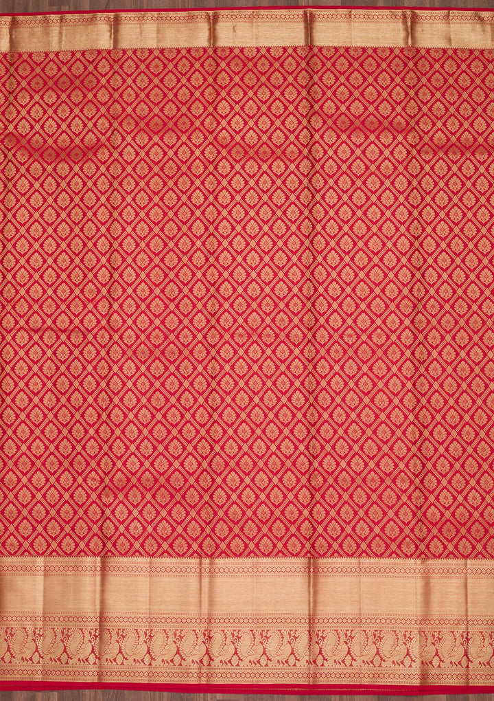Red Zariwork Pure Silk Saree