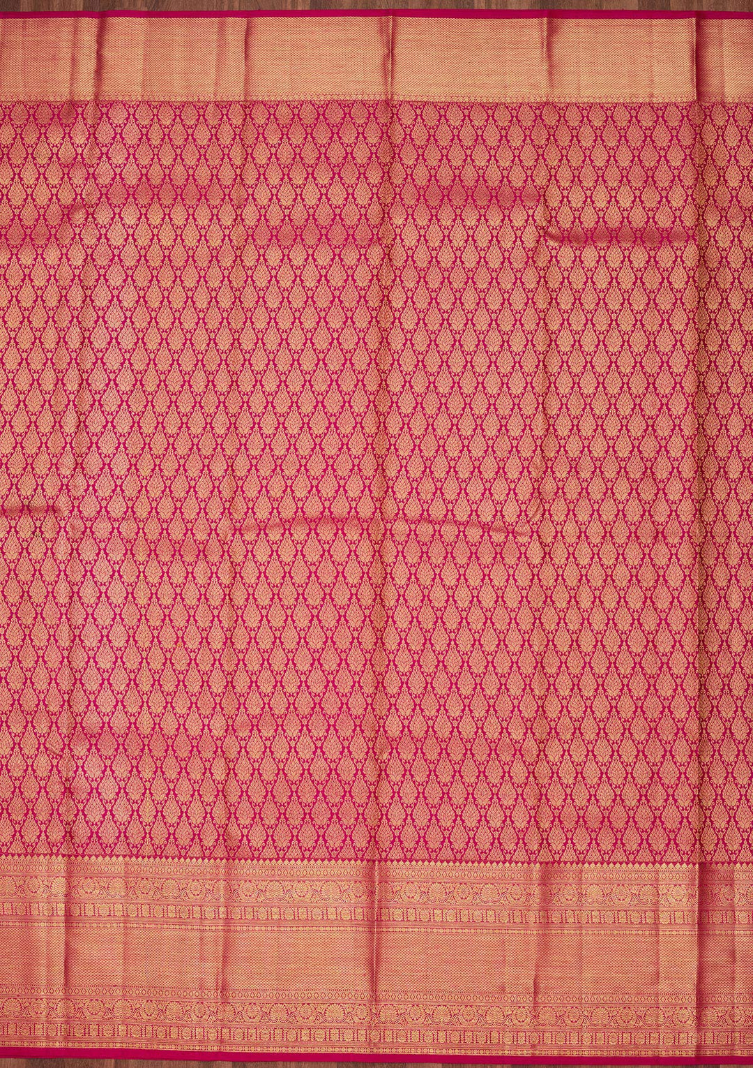 Rani Pink Silk Jaal Saree With Matching Blouse Piece