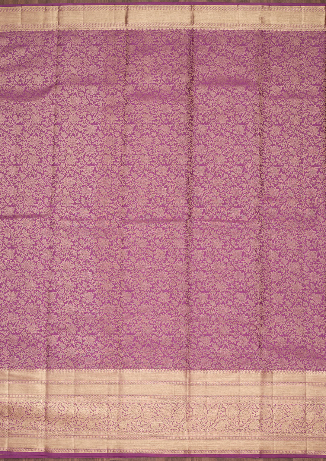 Purple Silk Jaal Saree With Matching Blouse Piece