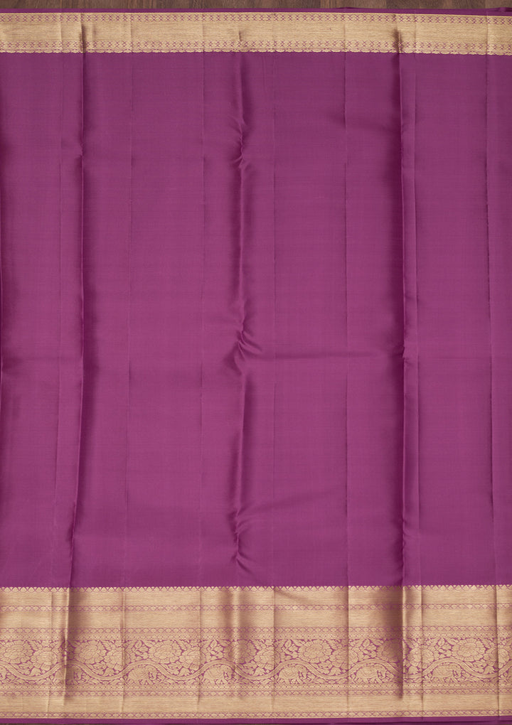 Purple Silk Jaal Saree With Matching Blouse Piece