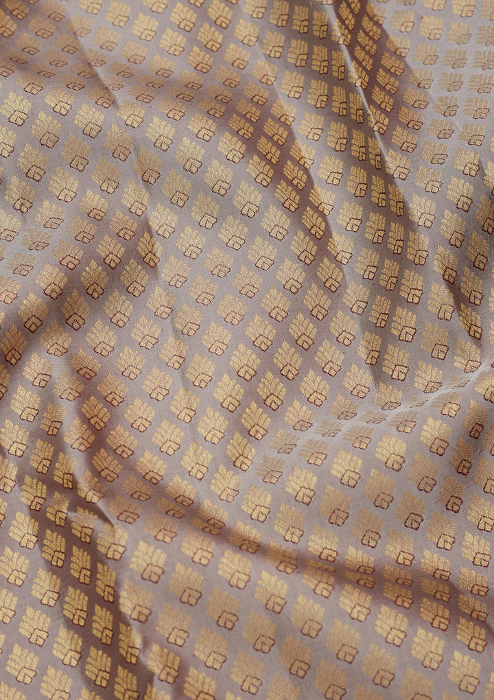Grey Silk Buti Saree With Matching Blouse Piece