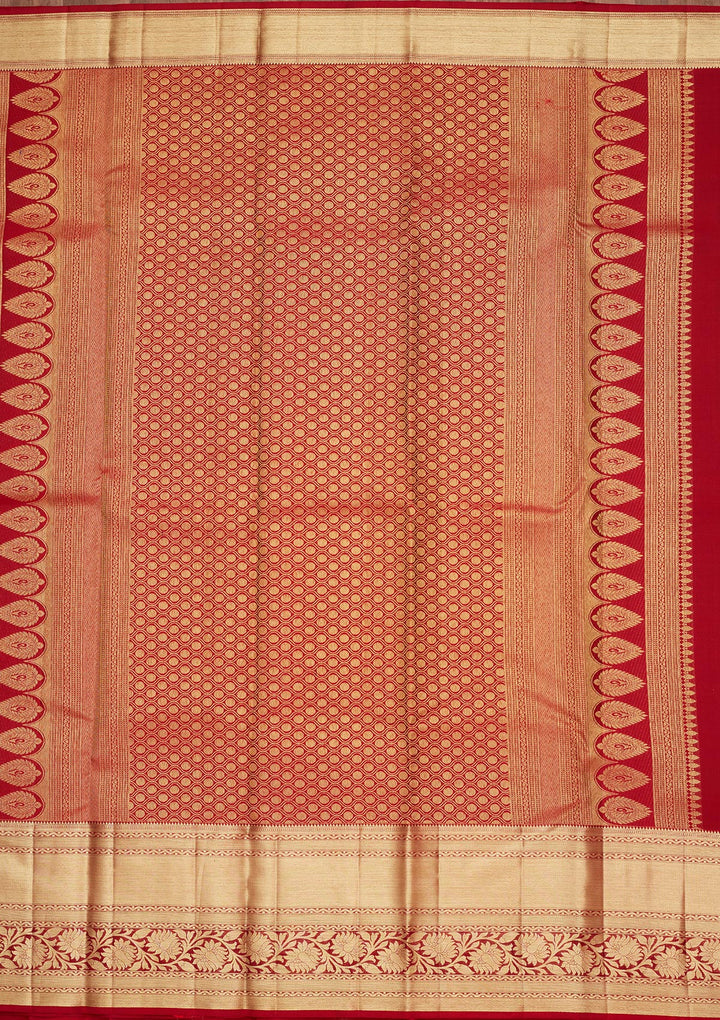 Grey Silk Buti Saree With Matching Blouse Piece
