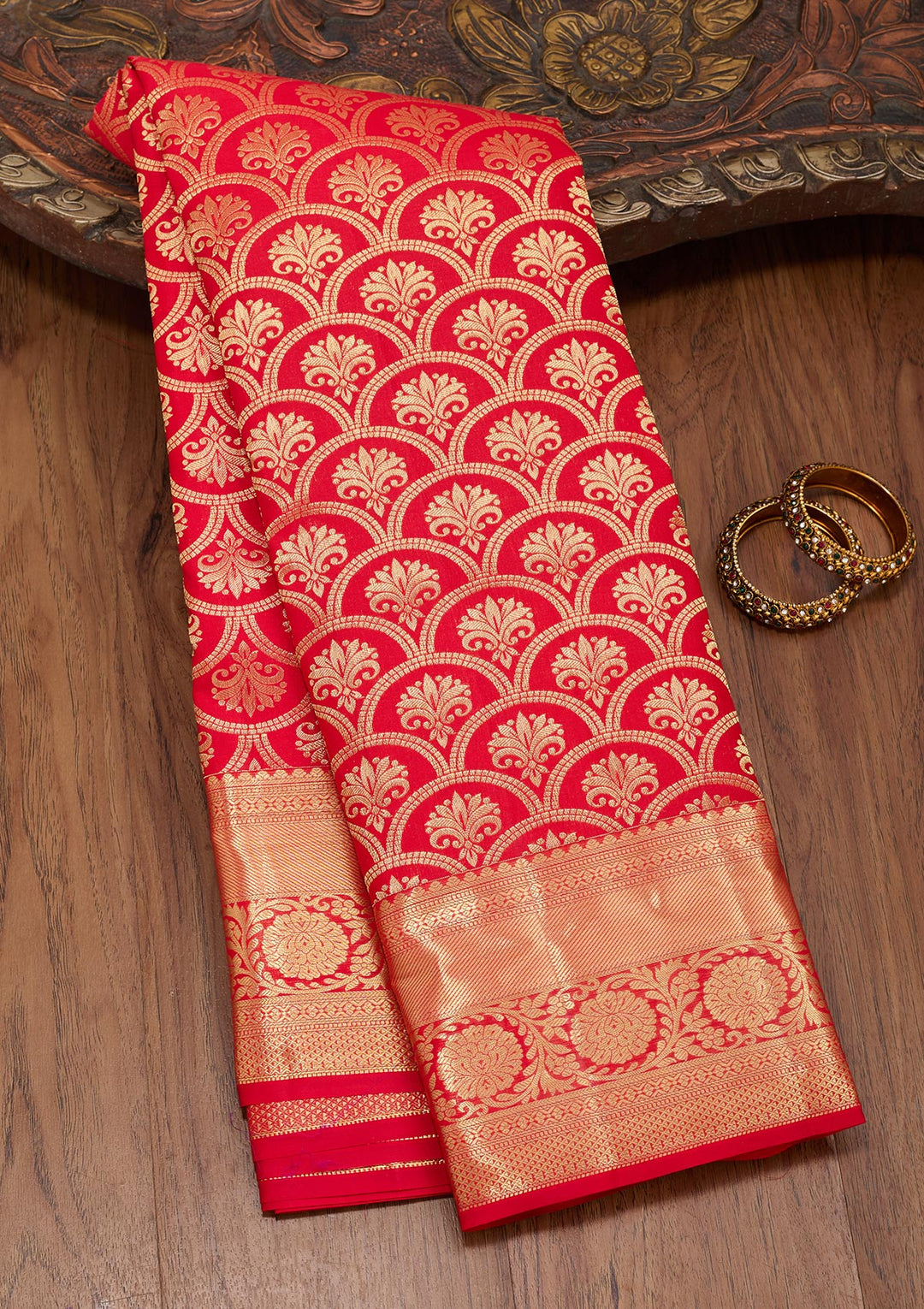 Red Zariwork Pure Silk Saree