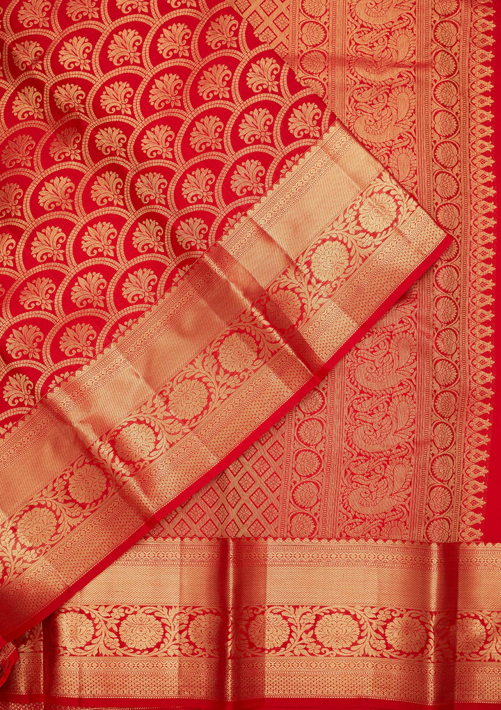 Red Zariwork Pure Silk Saree