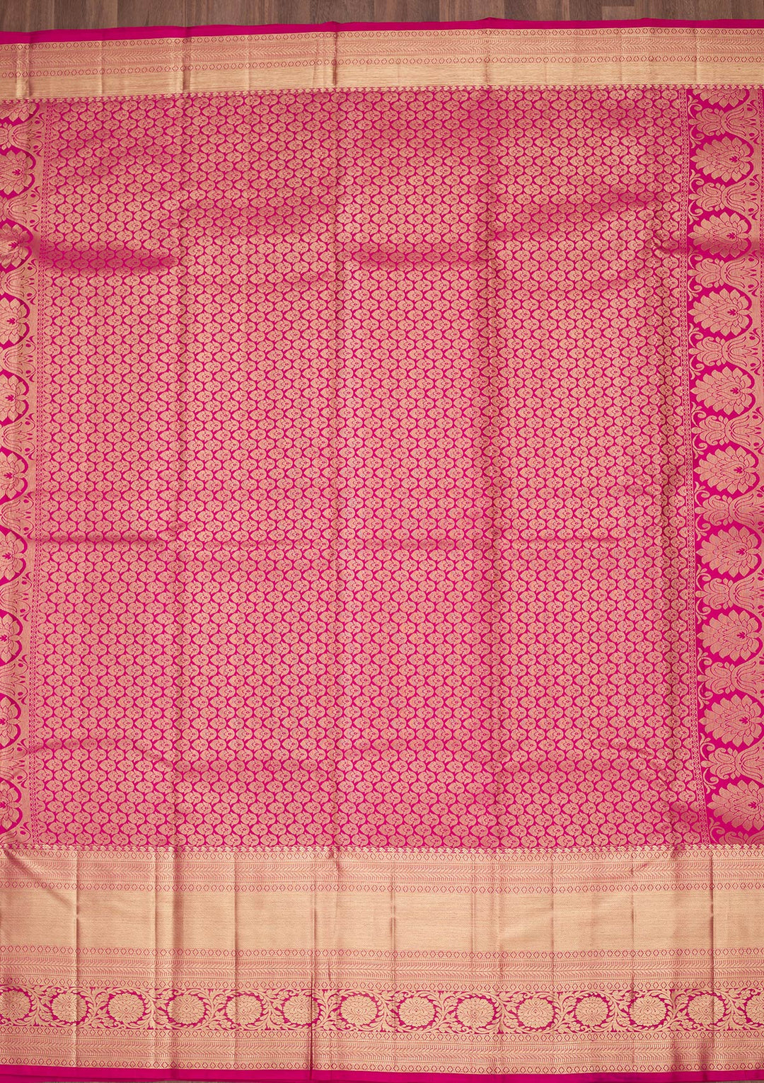 Magenta Pink Silk Jaal Saree With Matching Blouse Piece