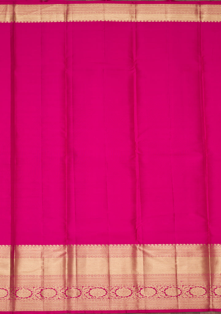 Magenta Pink Silk Jaal Saree With Matching Blouse Piece