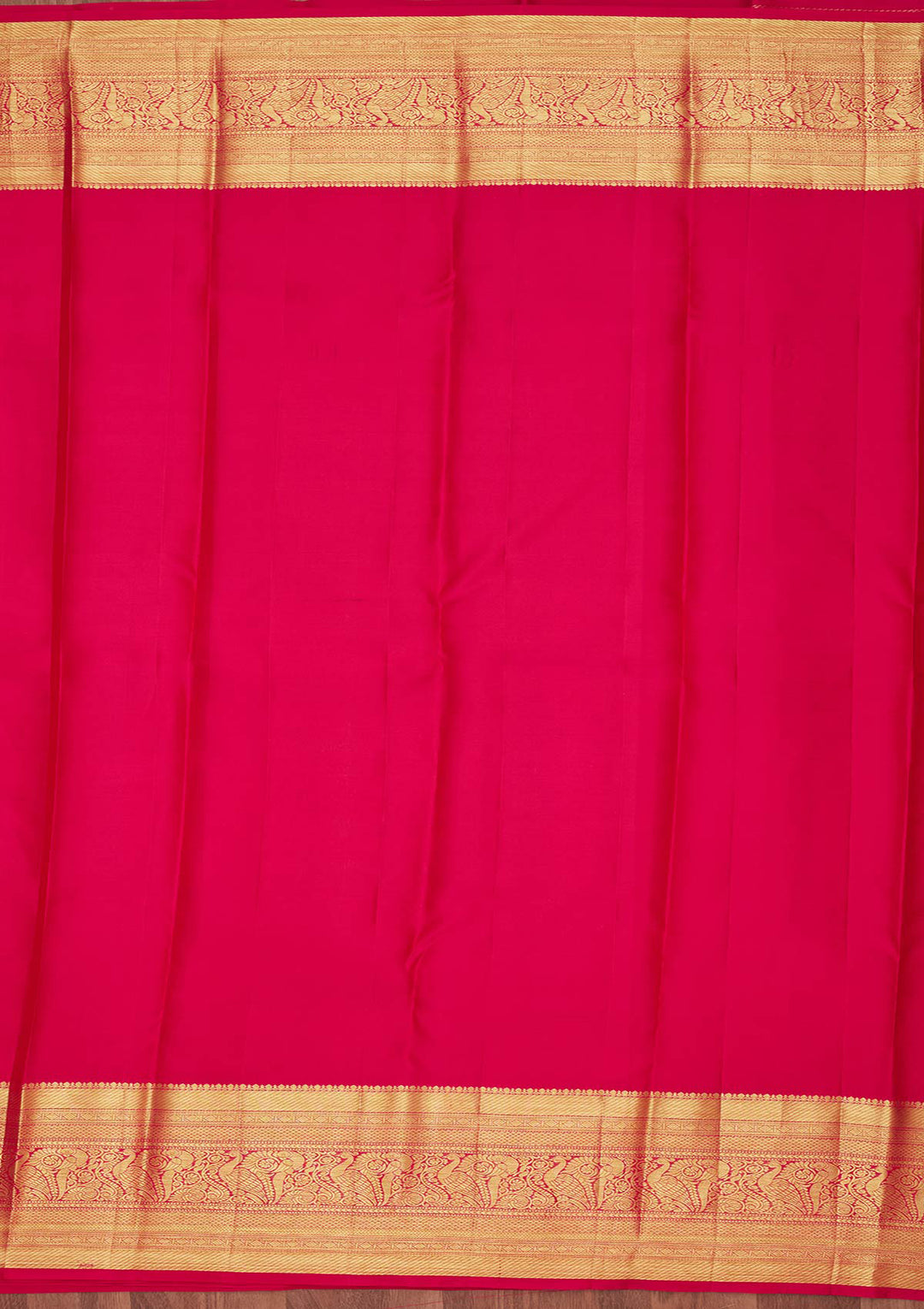 Rani Pink Silk Jaal Zariwork Saree With Matching Blouse Piece