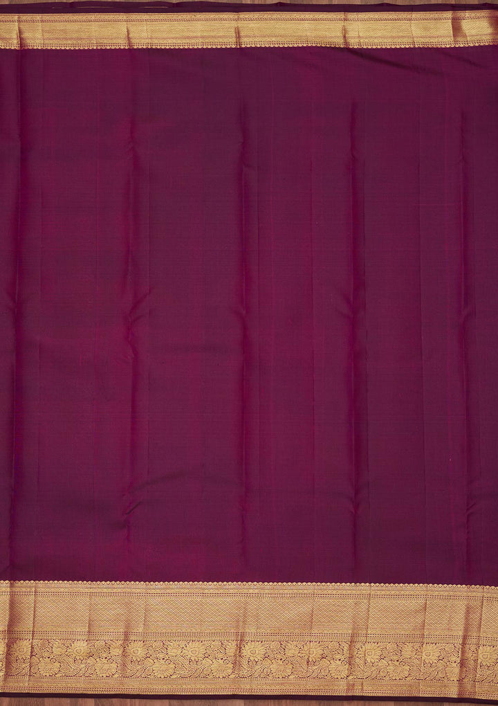 Purple Silk Jaal Saree With Matching Blouse Piece