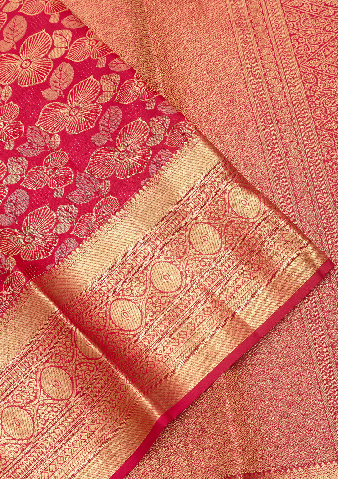 Rani Pink Silk Jaal Zariwork Saree With Matching Blouse Piece