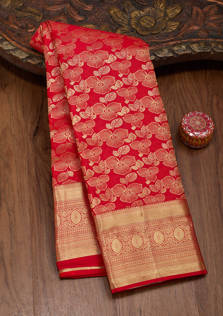 Red Zariwork Pure Silk Saree