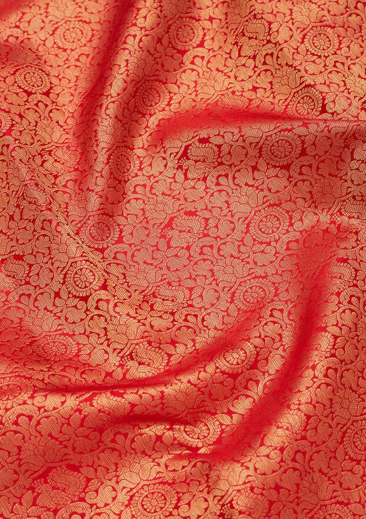 Maroon Silk Jaal Saree With Matching Blouse Piece