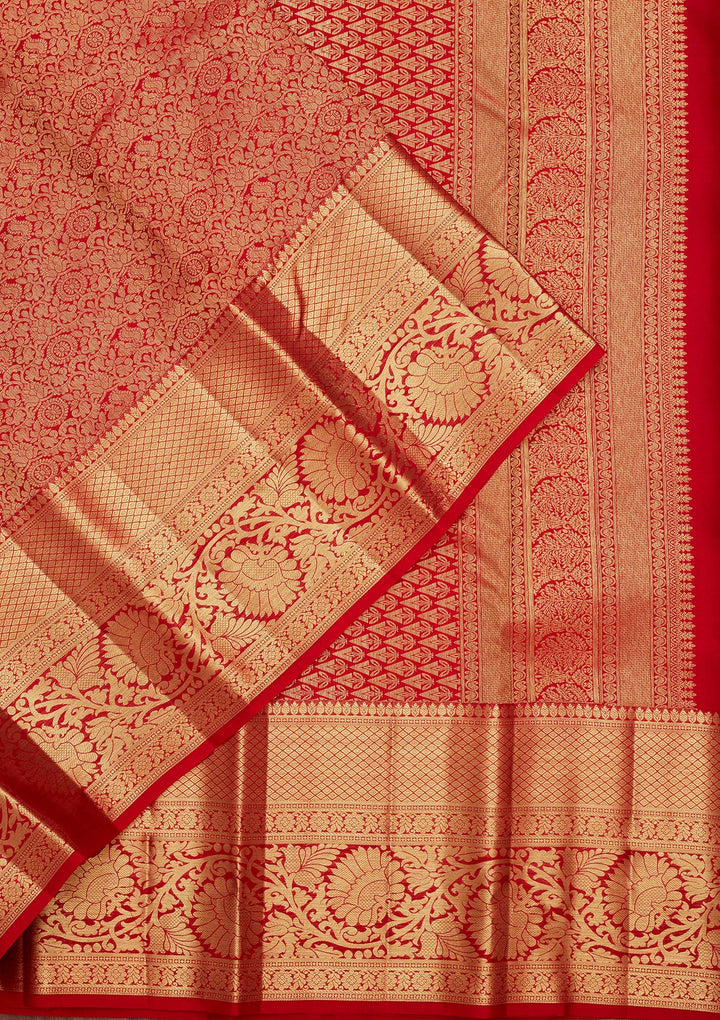 Maroon Silk Jaal Saree With Matching Blouse Piece
