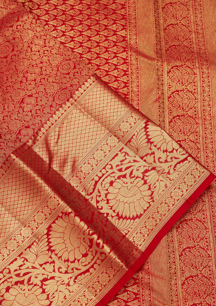 Maroon Silk Jaal Saree With Matching Blouse Piece