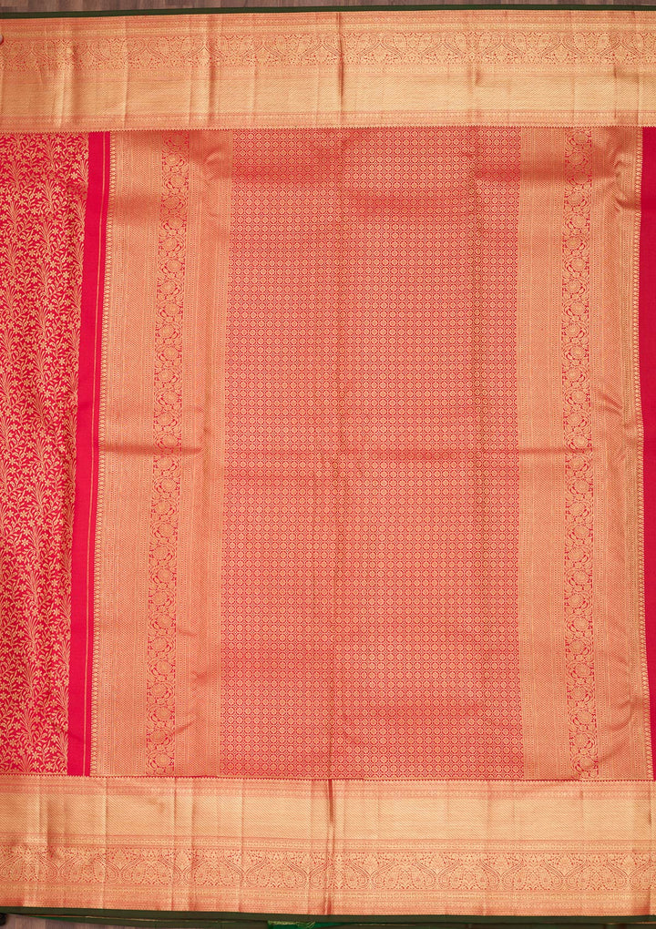 Maroon Silk Jaal Zariwork Saree With Matching Blouse Piece