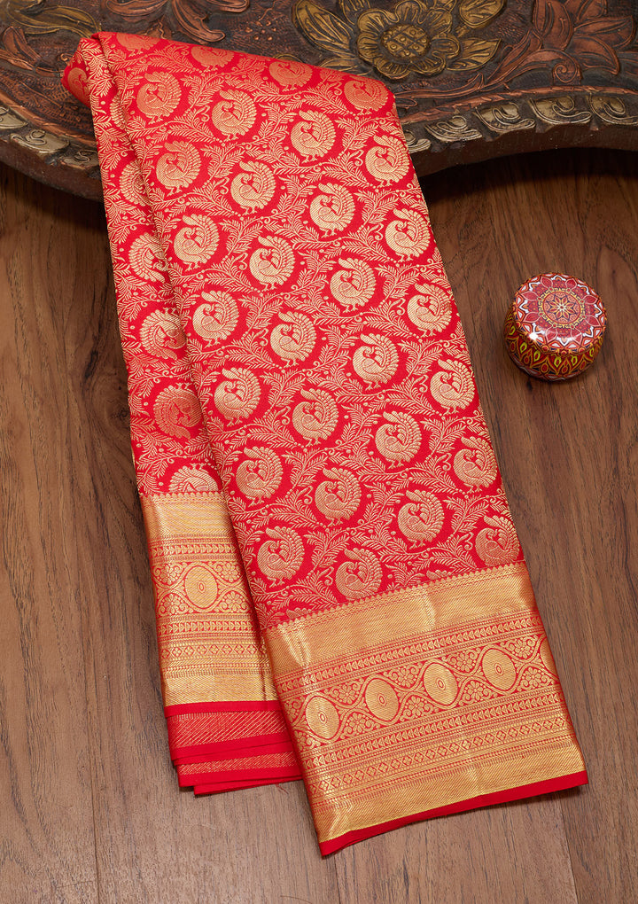 Maroon Zariwork Pure Silk Saree