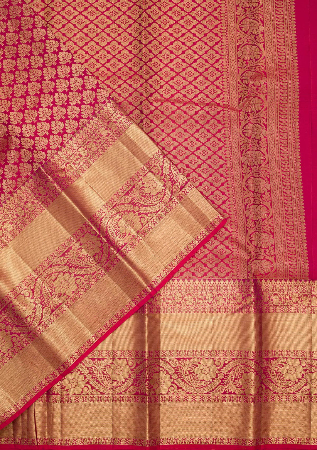 Maroon Silk Jaal Saree With Matching Blouse Piece