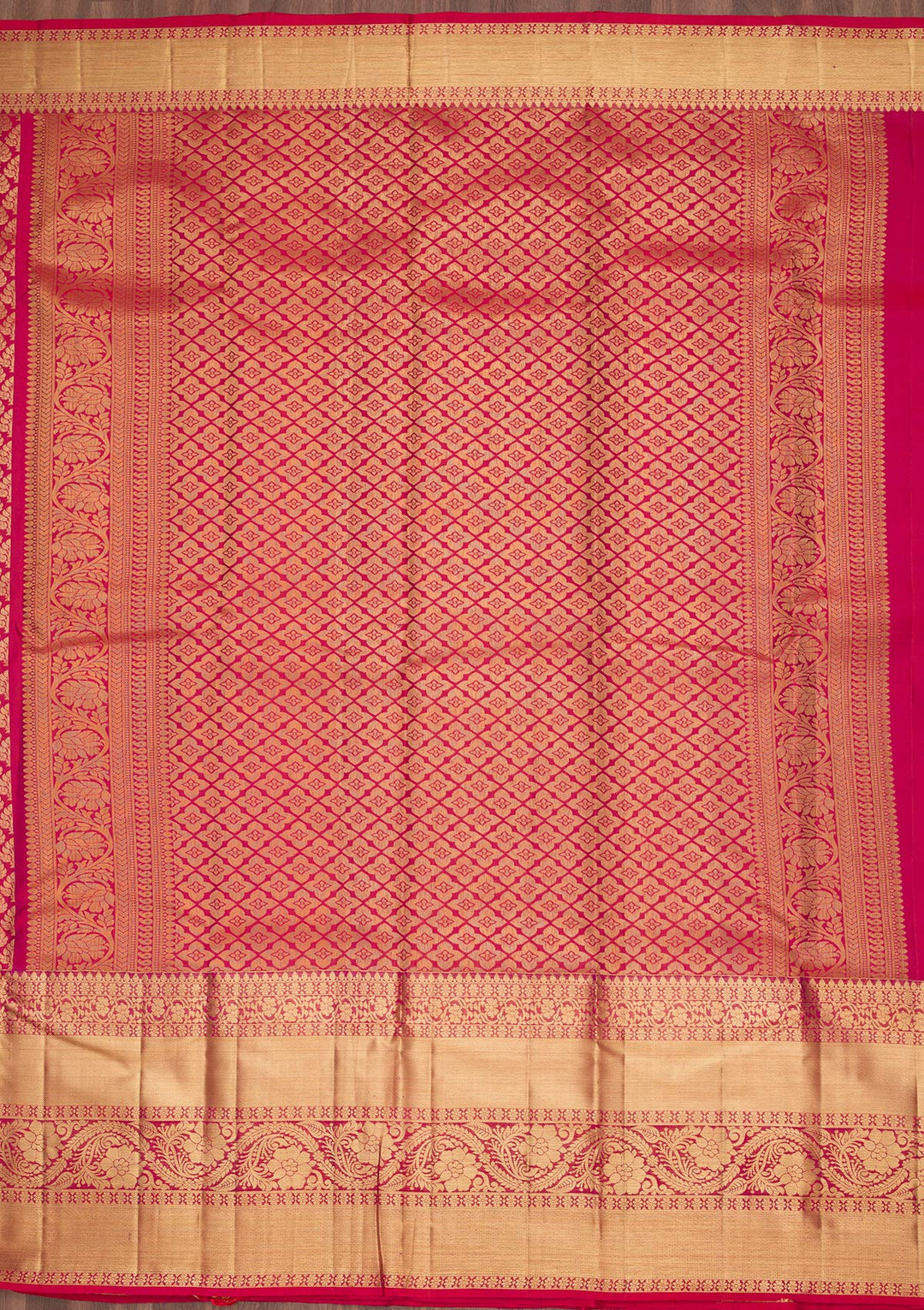 Maroon Silk Jaal Saree With Matching Blouse Piece